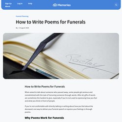 How to Write Poems for Funerals