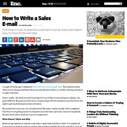 How to Write a Sales E-mail