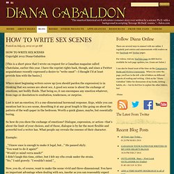 HOW TO WRITE SEX SCENES