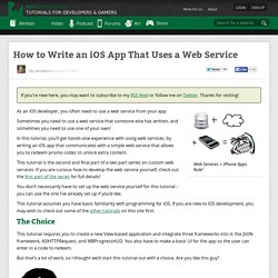 How to Write an iOS App That Uses a Web Service