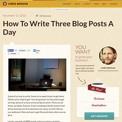 How To Write Three Blog Posts A Day