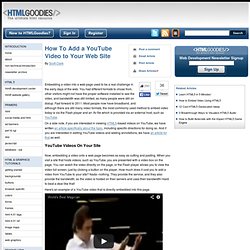 How To Add a YouTube Video to Your Web Site