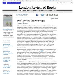 LRB · Howard Hotson · Don’t Look to the Ivy League