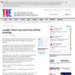 Leader: Can't cry wolf over all the howling