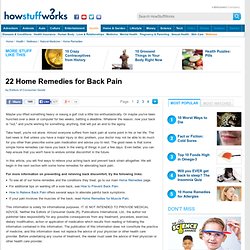 22 Home Remedies for Back Pain"