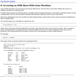 SMB HOWTO: Accessing an SMB Share With Linux Machines