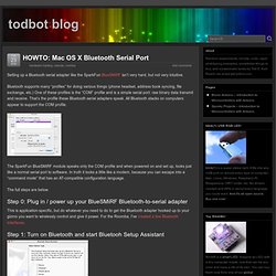 HOWTO: Mac OS X Bluetooth Serial Port
