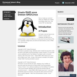 Howto RAID sous Debian GNU/Linux