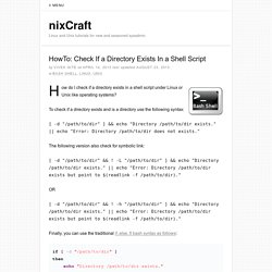 HowTo: Check If a Directory Exists In a Shell Script