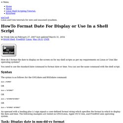 HowTo Format Date For Display or Use In a Shell Script