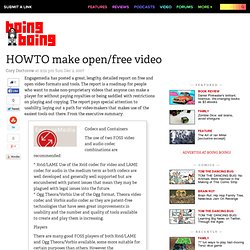 HOWTO make open/free video