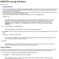 HOWTO: set up ssh keys