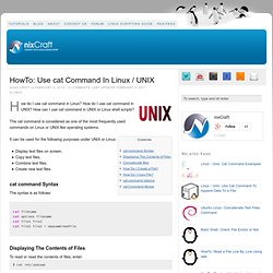 Use cat Command In Linux / UNIX
