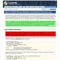 HowTos/JavaRuntimeEnvironment