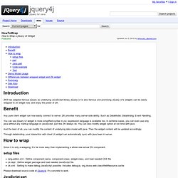 HowToWrap - jquery4j - How to Wrap a jQuery UI Widget - jQuery for Java