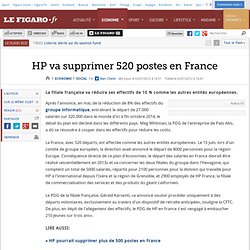 Social : HP va supprimer 520 postes en France
