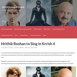 Hrithik Roshan to Sing in Krrish 4