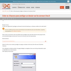 Créer un .htaccess pour protéger un dossier sur les serveurs free.fr