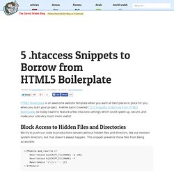 5 .htaccess Snippets to Borrow from HTML5 Boilerplate