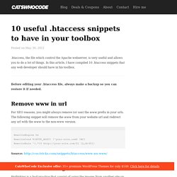 10 useful .htaccess snippets to have in your toolbox