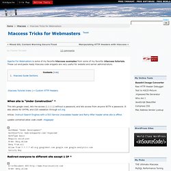 htaccess Tutorial for Apache Webmasters