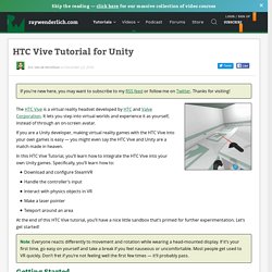 HTC Vive Tutorial for Unity
