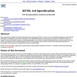 HTML 4.0 Specification