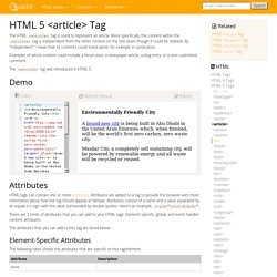 HTML 5 <article> Tag