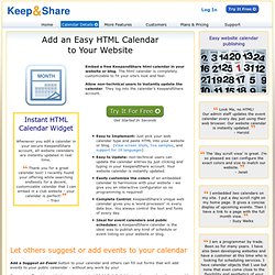 HTML Calendar: Add a Free HTML Calendar Widget To Your Website