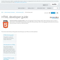 HTML developer guide - Web developer guides