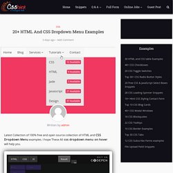 20+ HTML And CSS Dropdown Menu Examples - csshint - A designer hub