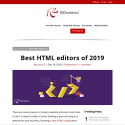 HTML Editors: Which is the best HTML editor of 2019?