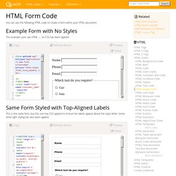HTML Form Code