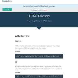HTML Glossary