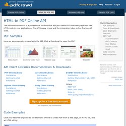 Web/HTML to PDF API - PHP, .NET, Java, Python, Ruby, REST