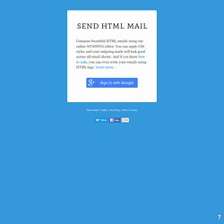 HTML Mail - Send HTML Emails Online