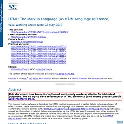 HTML: The Markup Language (an HTML language reference)