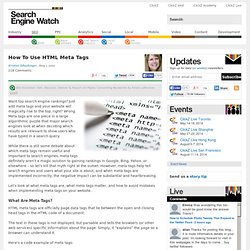 How To Use HTML Meta Tags - Search Engine Watch