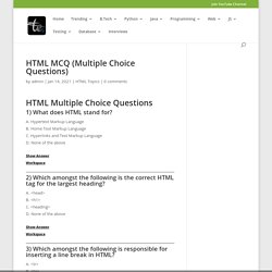 HTML MCQ (Multiple Choice Questions)