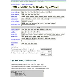 HTML and CSS Table Border Style Wizard