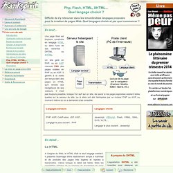 Php, HTML, XHTML,... Quel langage choisir ?