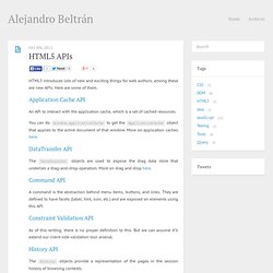 HTML5 APIs — Alejandro Beltrán