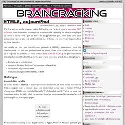 HTML5, aujourd’hui