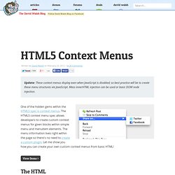 HTML5 Context Menus