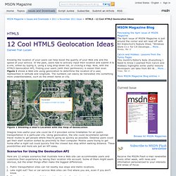 Geolocation : 12 Ideas of use (HTML5)