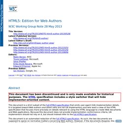 HTML5: Edition for Web Authors