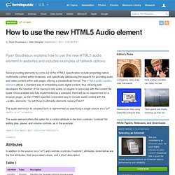 How to use the new HTML5 Audio element