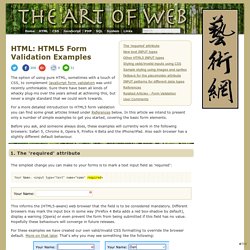 HTML5 Form Validation Examples < HTML