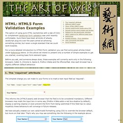 HTML5 Form Validation Examples < HTML