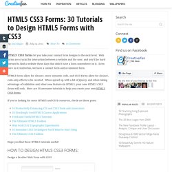 HTML5 CSS3 Forms: 30 Tutorials to Design HTML5 Forms with CSS3